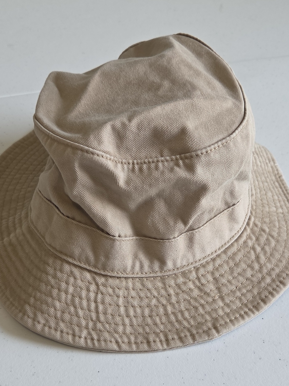 Beige Tan Khaki Cotton Canvas Fisherman's Bucket Hat Size S/M